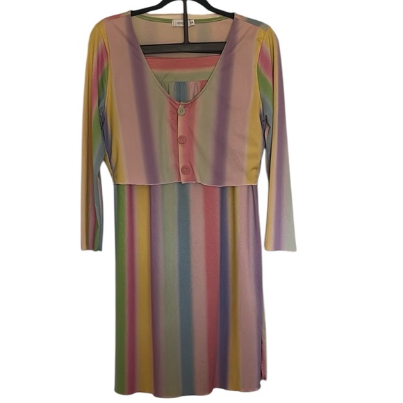 Onia Skirt Set Leah Shimmer Rainbow stripe , a hint of metallic, size M - Picture 2 of 12